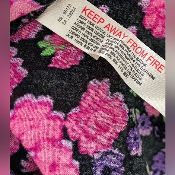 NWT Free People Bare It All Bodysuit Floral/Party Combo Pink Purple Sz Small - Picture 4 of 4